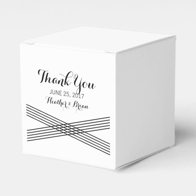 Ballotins Noir Blanc Moderne Déco Mariage Favoriser Les Boît (Verso)