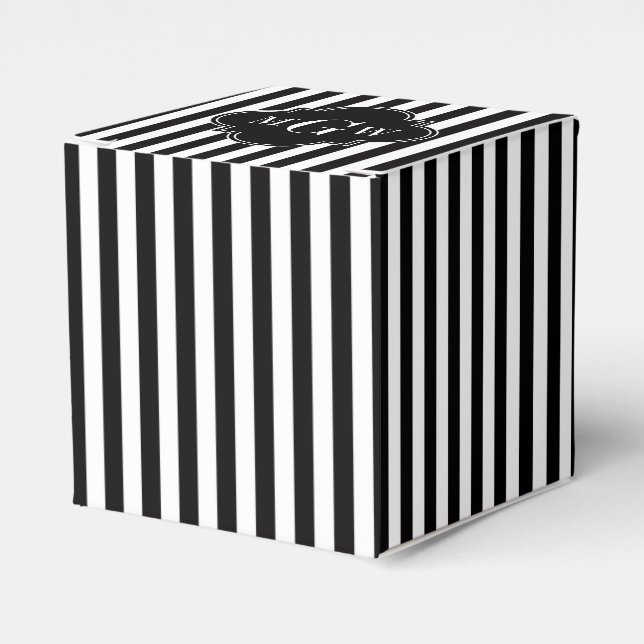 Ballotins Noir Blanc Rayure Noir Quatrefeuille 3 Monogramme (Verso)