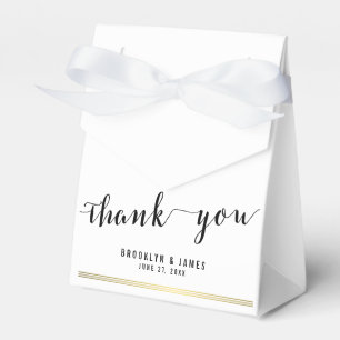 Ballotins Noir Et Blanc Mariage Faveur Boîtes Merci Or