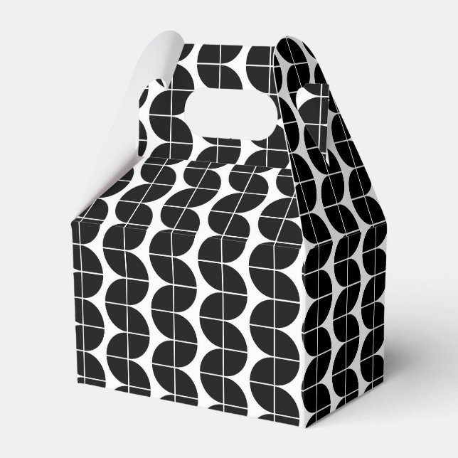 Ballotins Noir et blanc Mid-Century Motif Abstrait moderne (Verso)