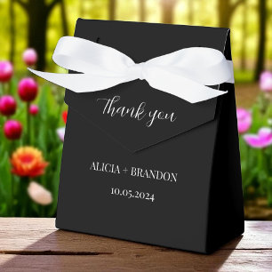 Ballotins Noir et blanc minimaliste Élégant Mariage moderne