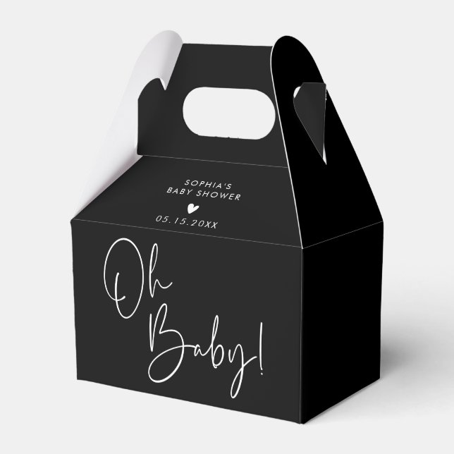 Ballotins Noir et blanc Oh Baby Baby shower moderne Boho (Verso)