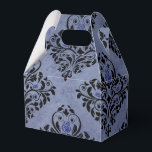 Ballotins Noir et bleu Vintage Grunge Floral Damask<br><div class="desc">ballotin vintage damassé aux accents noir et bleu.</div>