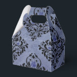Ballotins Noir et bleu Vintage Grunge Floral Damask<br><div class="desc">ballotin vintage damassé aux accents noir et bleu.</div>
