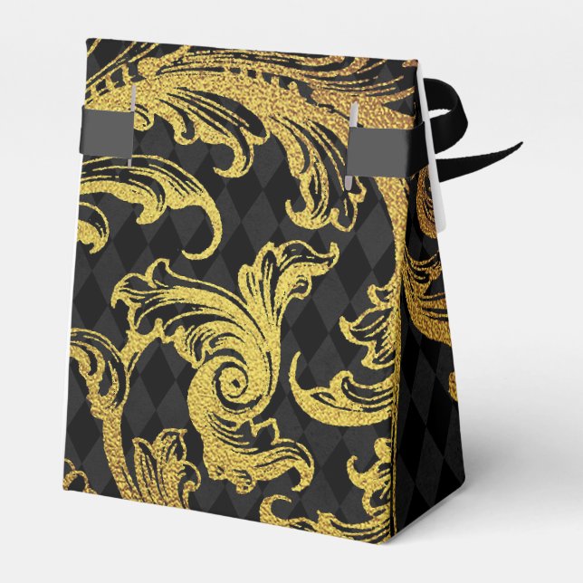 Ballotins Noir et or damas à faux foil (Arrière)