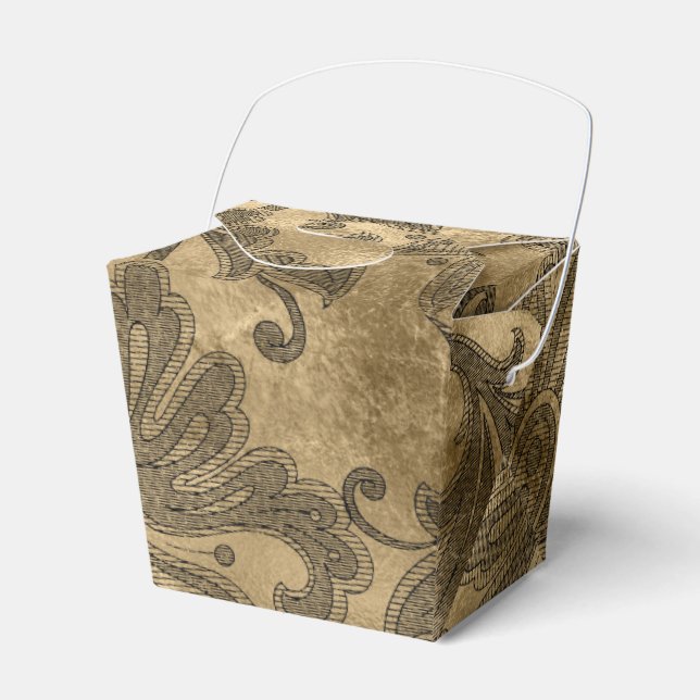 Ballotins Noir et or damasqué faux feuille (Verso)