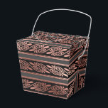 Ballotins Noir et Or Rose<br><div class="desc">Boîte à faveur élégante avec un motif art déco en or rose faux foil.</div>