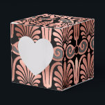 Ballotins Noir et or rose<br><div class="desc">Boîte à faveur élégante avec un motif art déco en or rose faux foil.</div>