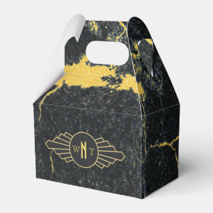 Ballotins Noir Marbre trois lettres Monogramme Art Déco