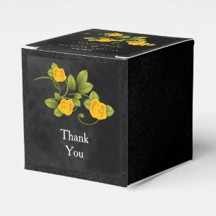Ballotins Noir & Marigold Rose Jaune Fleur Design Mariage