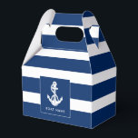 Ballotins Nom de bateau Ancre Nautique Personnalisé<br><div class="desc">La conception de la boîte de faveur d'ancre nautique ajoute non seulement un esthétique intemporel, mais complète également la collection de tout passionné de navigation. En vedette le nom de votre bateau, et une ancre blanche et une corde, personnalisez pour créer un équipement unique pour votre bateau. Fait un excellent...</div>