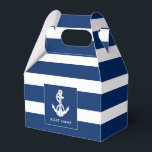 Ballotins Nom de bateau Ancre Nautique Personnalisé<br><div class="desc">La conception de la boîte de faveur d'ancre nautique ajoute non seulement un esthétique intemporel, mais complète également la collection de tout passionné de navigation. En vedette le nom de votre bateau, et une ancre blanche et une corde, personnalisez pour créer un équipement unique pour votre bateau. Fait un excellent...</div>