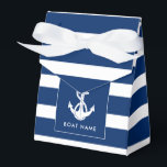 Ballotins Nom de bateau personnalisé Ancre Naissance Côtière<br><div class="desc">Le design de la boîte à faveur d'ancre nautique ajoute non seulement une esthétique intemporelle, mais complète également la collection de tout passionné de navigation. En vedette le nom de votre bateau, et une ancre blanche et une corde, personnalisez pour créer un équipement unique pour votre bateau. Fait un excellent...</div>