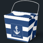 Ballotins Nom de bateau personnalisé Ancre nautique Côtière<br><div class="desc">Le design de boîte à faveur d'ancre nautique ajoute non seulement une esthétique intemporelle, mais complète également la collection de tout passionné de navigation. En vedette le nom de votre bateau, et une ancre et une corde blanches, personnalisez pour créer un équipement unique pour votre bateau. Fait un excellent cadeau...</div>