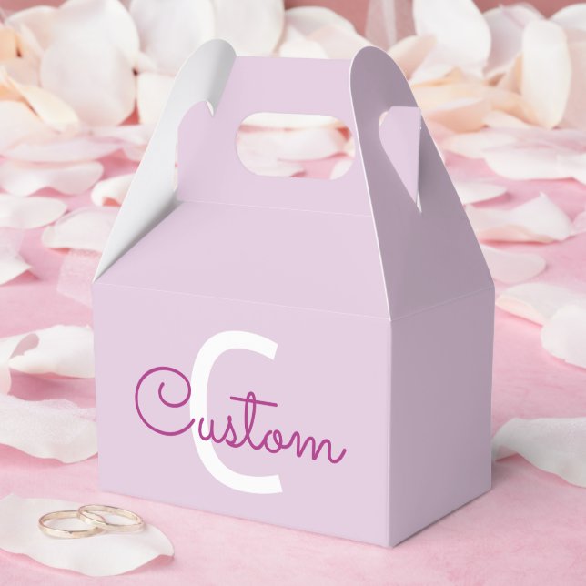 Ballotins Nom de script & monogramme | Magenta & Violet clai (Mariage)
