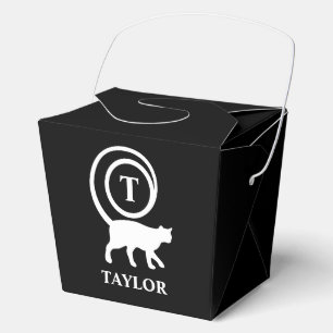 Ballotins Nom du monogramme Kitty initial Chat Lover noir bl