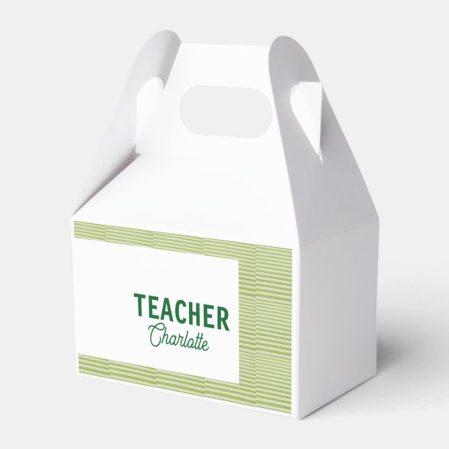 Ballotins Nom du professeur de bandes blanches et vert citro (Verso)