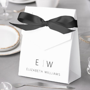 Ballotins Nom Monogramme Minimaliste Moderne Noir Blanc