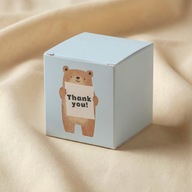 Ballotins Nom ou message de maintien de l'ours mou (Cute Bear Holding name or message Sign Favor Boxes.)
