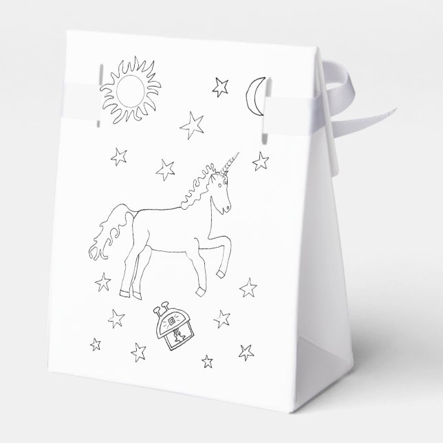 Ballotins Nom personnalisé Unicorn Stars Color-in (Arrière)