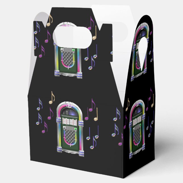 Ballotins Notes de musique rétro Ballotin de boîte de juke (Ouvert)