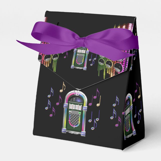 Ballotins Notes de musique rétro Boîte de juke Ballotin de t (Verso)