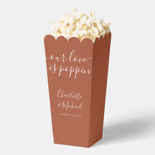 Ballotins Notre Amour Est Poppin Terracotta Mariage Popcorn (Sauté)