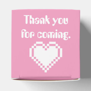 Ballotins Notre boîte de faveur Cœurs 8 bits en rose pétale