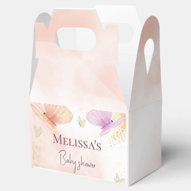 Ballotins Notre Petite Aquarelle Papillon Pink Purple Gold (Ouvert)