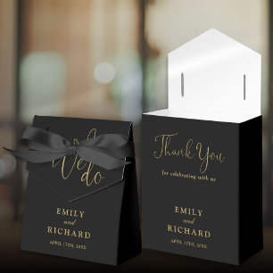 Ballotins Nous aimons le mariage noir et or