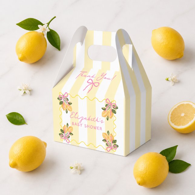 Ballotins Nous avons hâte de vous serrer dans nos bras, Lemo (We Can't Wait to Squeeze You Lemon Favor Boxes)