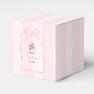 Ballotins Nouveau chapitre Baby Shower ruban rose rayé