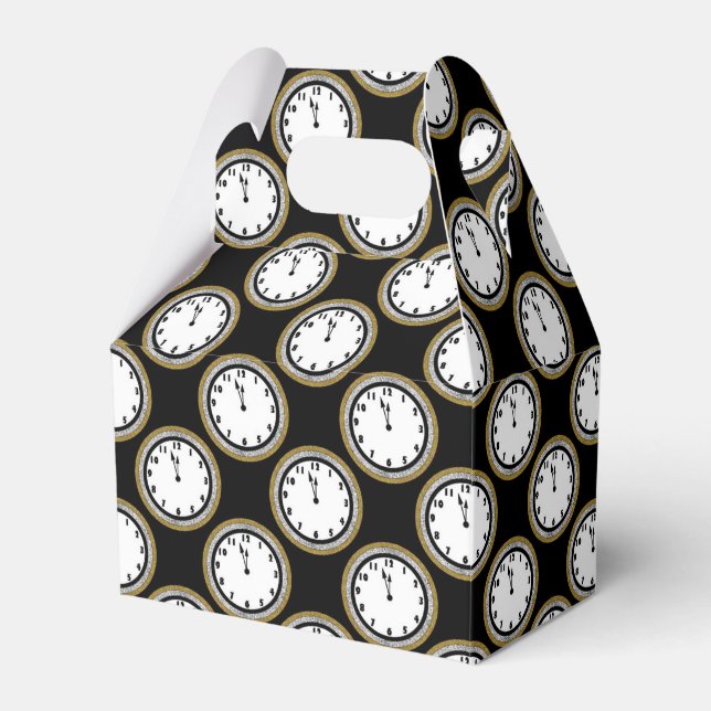 Ballotins Nouvel An Eve horloge motif fête de faveur boîte (Verso)