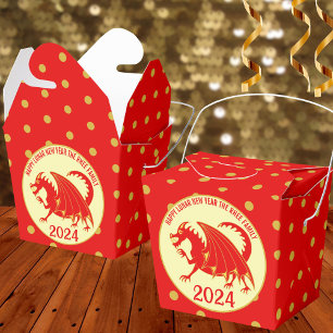Ballotins Nouvel An Lunaire 2024 Red Dragon Fun Polka Dot Pa