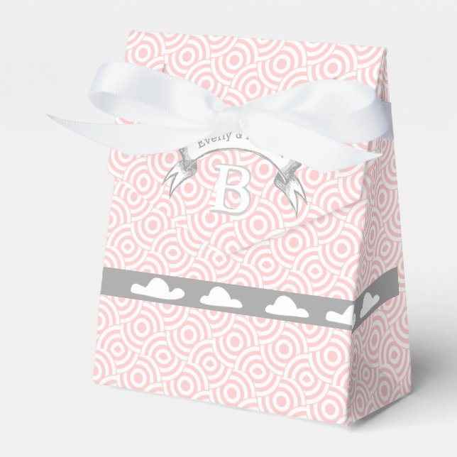 Ballotins Nuages Rose Mariage Favoriser Box Monogrammes Noms (Verso)
