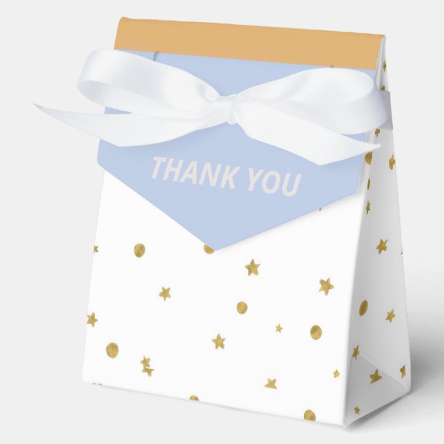 Ballotins Oh Baby Blue Gold Ginkgo Baby shower feuille (Recto)