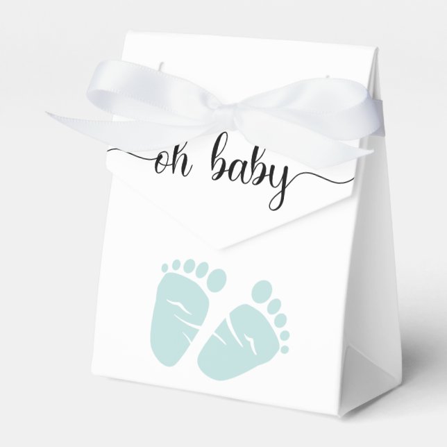 Ballotins Oh Baby Mint Baby shower pieds (Verso)