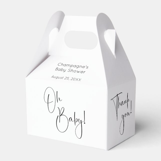 Ballotins Oh Baby Modern Script Baby shower Merci (Verso)