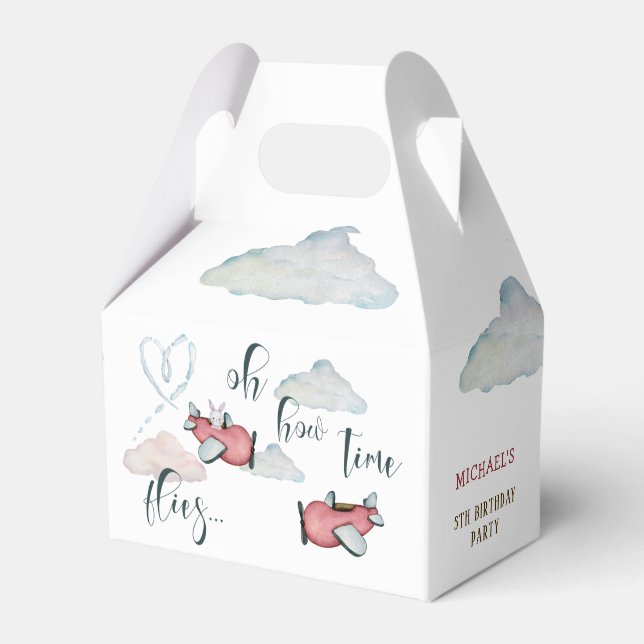 Ballotins Oh comment le temps vole rétro avion garçon annive (Verso)