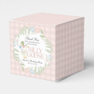 Ballotins Oie rose soie Florale En vichy Anniversaire