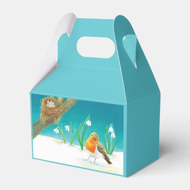 Ballotins Oiseau, nid, petits oeufs et gouttes de neige (Verso)