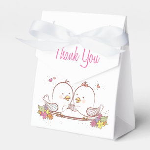 Ballotins Oiseaux d'amour mignons tourtereaux rose merci mar