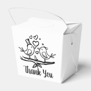 Ballotins Oiseaux de l'amour Vous Remerciez Mariage Noir Bla