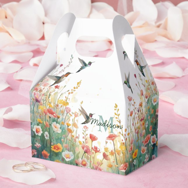 Ballotins Oiseaux floraux aquarelle de printemps Monogramme  (Mariage)
