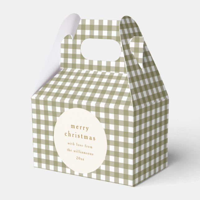 Ballotins Olive En vichy Plaid Personnalisé De Noël (Verso)