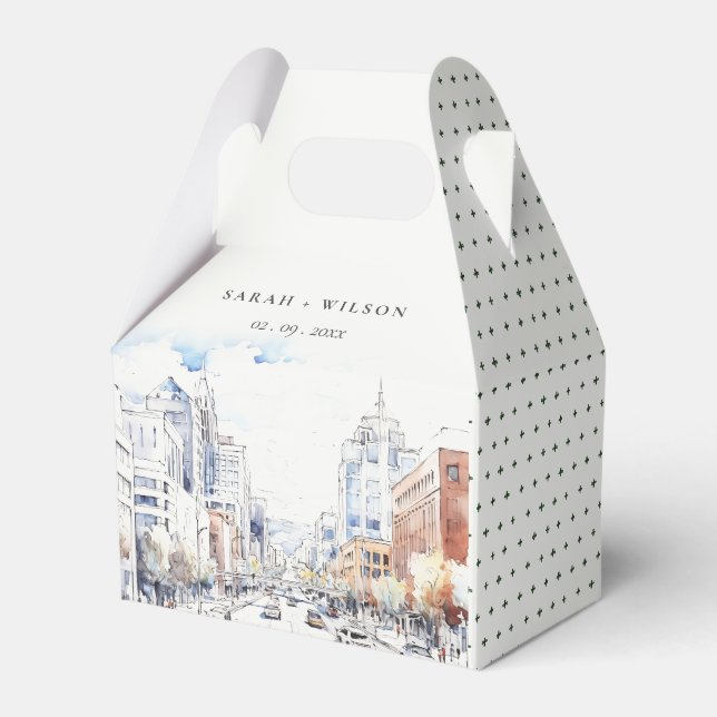 Ballotins Omaha Nebraska Watercolor Landscape Wedding (Verso)