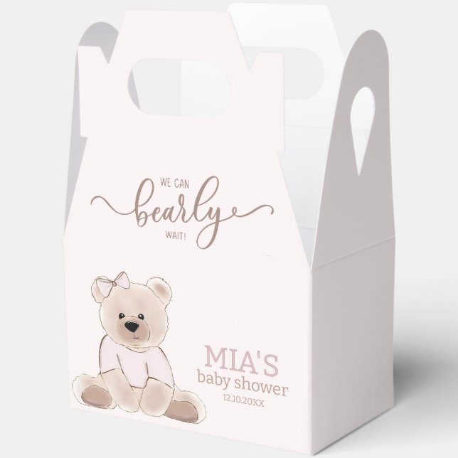 Ballotins On Peut Attendre Teddy Bear Baby shower rose (Ouvrir)