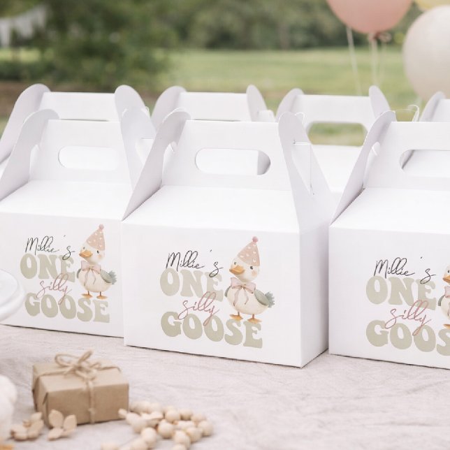 Ballotins One Silly Goose Favor Box – First Birthday Goose P (Créateur téléchargé)