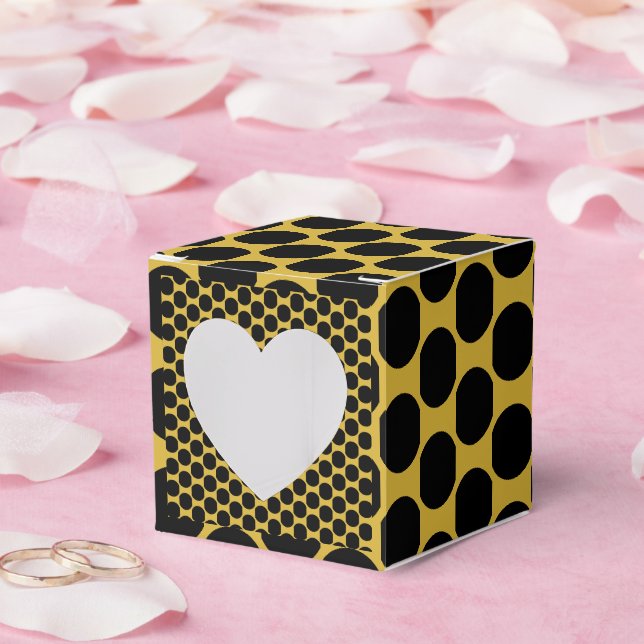 Ballotins Or Métallic avec Style Point Noir Take Heart2x2x2 (Mariage)
