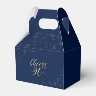 Ballotins Or & Navy   À la santé 90 ans Fête d'anniversaire 